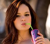 Jenna J. Ross Has A Cool Drink On A Hot Day 12