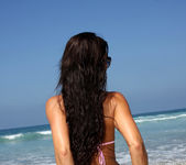 Rebeca Linares - Sheer Pink Thong Bikini & Raft 7