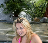 Brea Lynn - Green Thong Bikini in the Pool