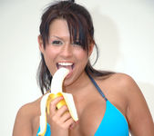 Eva Angelina Stripping, Masturbating, and Eating a Banana 9