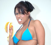 Eva Angelina Stripping, Masturbating, and Eating a Banana 17