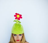 Pornstar Lexi Belle in the Green Flower Hat