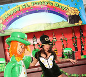 Brandy Talore Busting Out of a St Patrick's Day Uniform 6