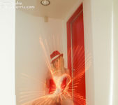 Lustful Kara in a christmas outfit wrapped with lights 5