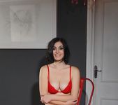 Summer teases in her red bras and panties