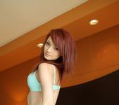 Kylie strips in her teal lingerie 12