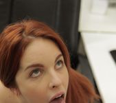 Gorgeous redhead secretary sucks the bosses cock 16