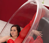 Ashley Woods pisses on a glass bubble chair - Wet and Pissy 7