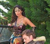 Horny Wonderwoman: Salacious Babe in Costume Fucked