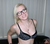 Hot Amateur Blonde Nerd Modeling And Spreading Nude 5