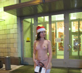 Jeny Smith naked in front of stadium 10