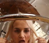 Gorgeous blonde Katy Sky tastes her own golden pee 8