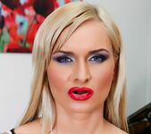Blonde Russian MILF gets DP'd on the couch - Hot 4 MILF
