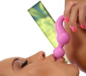 Naomi Bennet toys her puffy pussy with sex toys 8