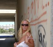 Natalie K - outdoor public flashing with no panties 7