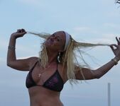 Natalie K - outdoor public flashing by the beach 12