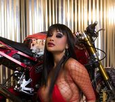 Big boobed Priya poses with an Aziani motorcycle - Priya Rai 6