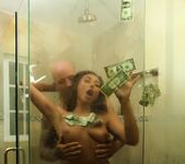 Super hot stripper fucks in a steamy shower filled with $$$ 14
