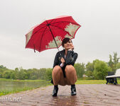 Jeny Smith - Seamless pantyhose outdoors 15