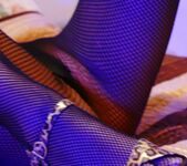 Natalie K - Stilettoes and fishnets in electic blue lights  7