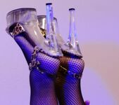 Natalie K - Stilettoes and fishnets in electic blue lights  9