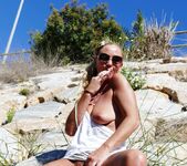 Natalie K - Outdoor masturbation in shorts and tits out 16