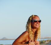 Natalie K - sunset topless on the public beach 7