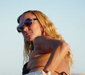 Natalie K - sunset topless on the public beach 11