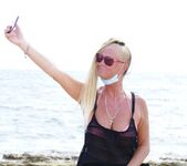 Natalie K - BTS selfies on the rocky beach front 13