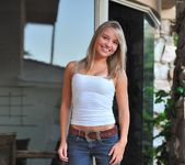 Amie - blonde teen too shy to get properly naked 4