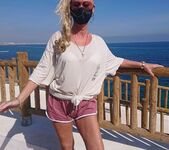 Natalie K - Outdoor flashing and fingering in short shorts 6