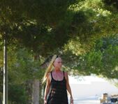 Natalie K - Outdoor public flashing walking in quiet park