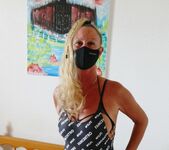 Chained and bound with fancentro mask and swimwear swag