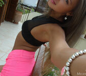 What's under pink shorts of Melena Maria Rya? 16