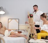 Mary Frost tempts life model into DP threesome