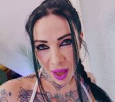 MEGAN INKY Clit Vibe + Huge Anal Dildo - Evil Angel