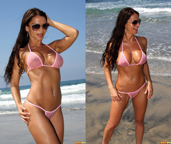 Rebecca Rayann - Pink G-string Beach Bunny - Solo Sexy Gallery