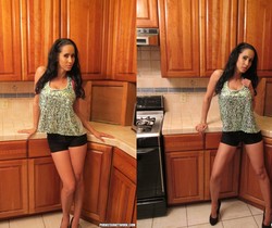 Isis Love and Nikki Darling - Heat in the Kitchen - Lesbian Picture Gallery