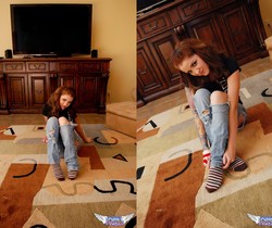 Jeska Vardinski - Ripped Jeans - SpunkyAngels - Solo Nude Pics