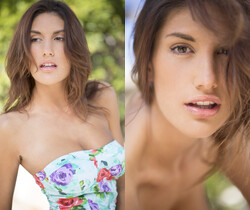 August Ames Takes Off Her Clothes In The Warm Outdoors - Solo Nude Pics