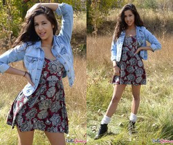Bella poses in the field - Solo HD Gallery