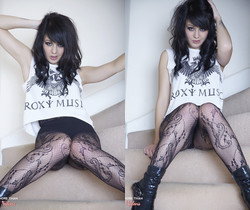 Zoe Moore - Patterned Tights Promise - More Than Nylons - Solo Nude Gallery