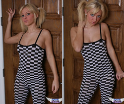 Danielle Lynn - Checkered Bodysuit - SpunkyAngels - Solo Porn Gallery