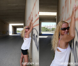 Natalie K - outdoor public flashing with no panties - MILF Image Gallery