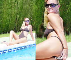 Natalie K - Fingering and flashing in a public swimming pool - MILF Porn Gallery