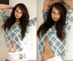 Natasha Belle - Kitchen In Plaid - Solo Sexy Photo Gallery