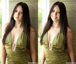 Natasha Belle - Green Dress - Solo HD Gallery