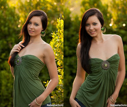 Natasha Belle - Green Shirt - Solo Sexy Photo Gallery