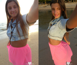 at the beach with Melena Maria Rya - Solo Picture Gallery