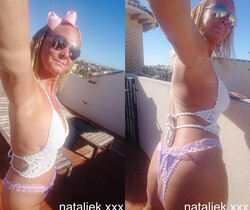 Natalie K - Crotchless panties and crop top selfies - MILF Image Gallery